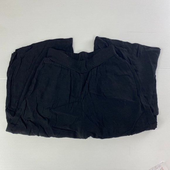 Jolie Los Angeles Black Wide Leg Crips Crop Pants - Picture 1 of 4